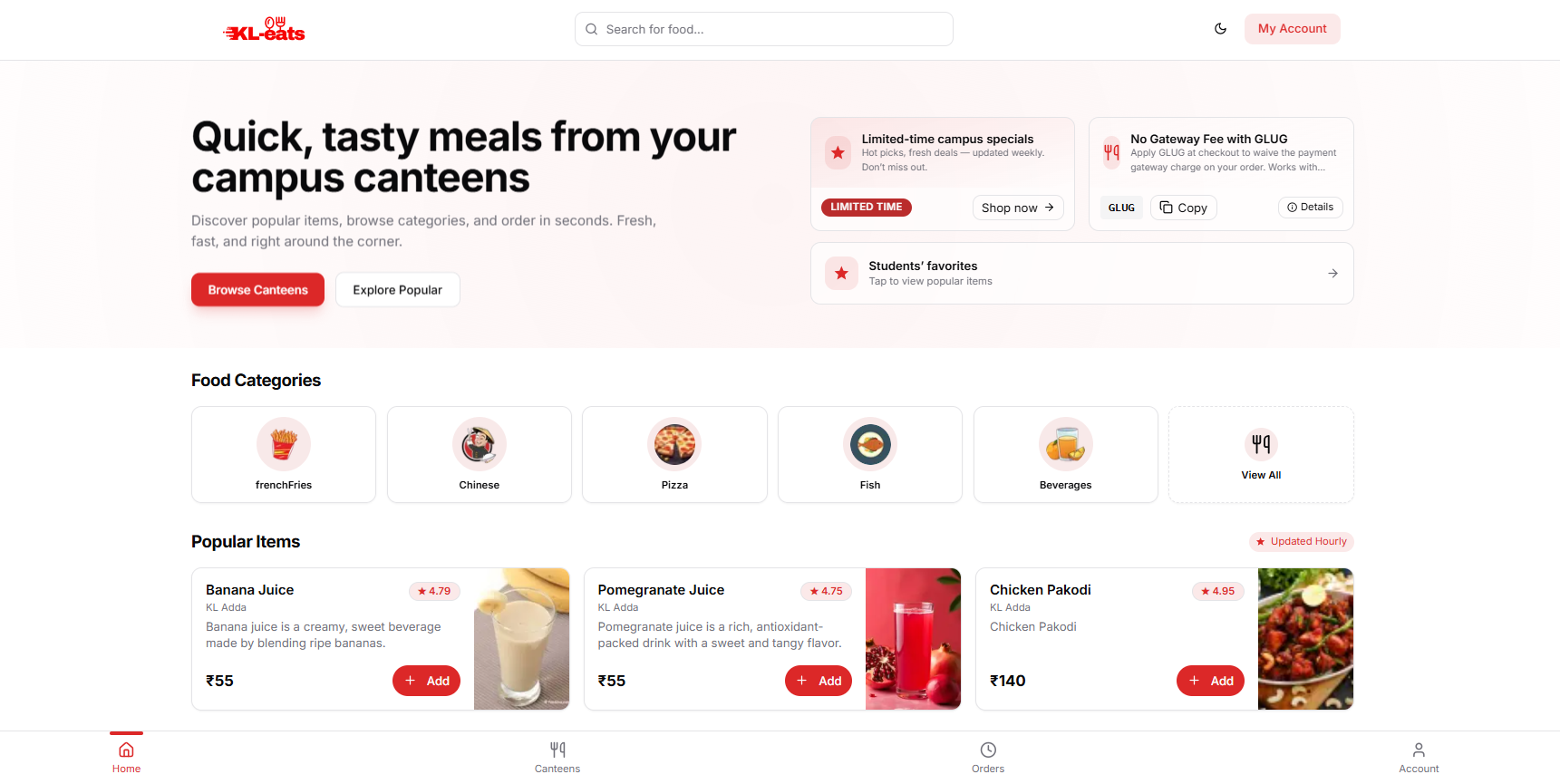 Kleats — Online Food Pre-ordering Platform